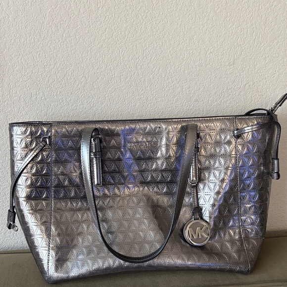 Michael Kors Metallic Silver Tote - Picture 1 of 6